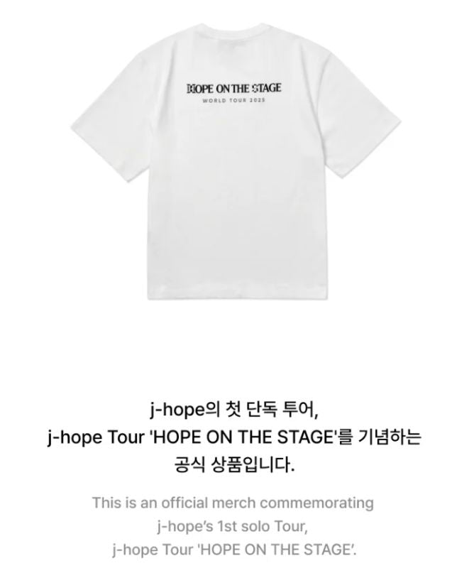J-HOPE (BTS) - T-SHIRTS (J-HOPE TOUR 'HOPE ON THE STAGE' MD) Nolae