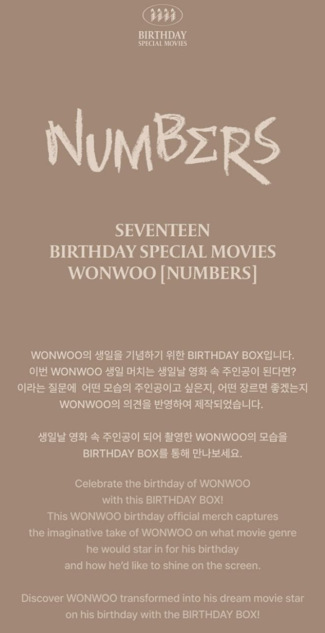 WONWOO (SEVENTEEN) - HAPPY WONWOO DAY BIRTHDAY BOX VER.4 Nolae