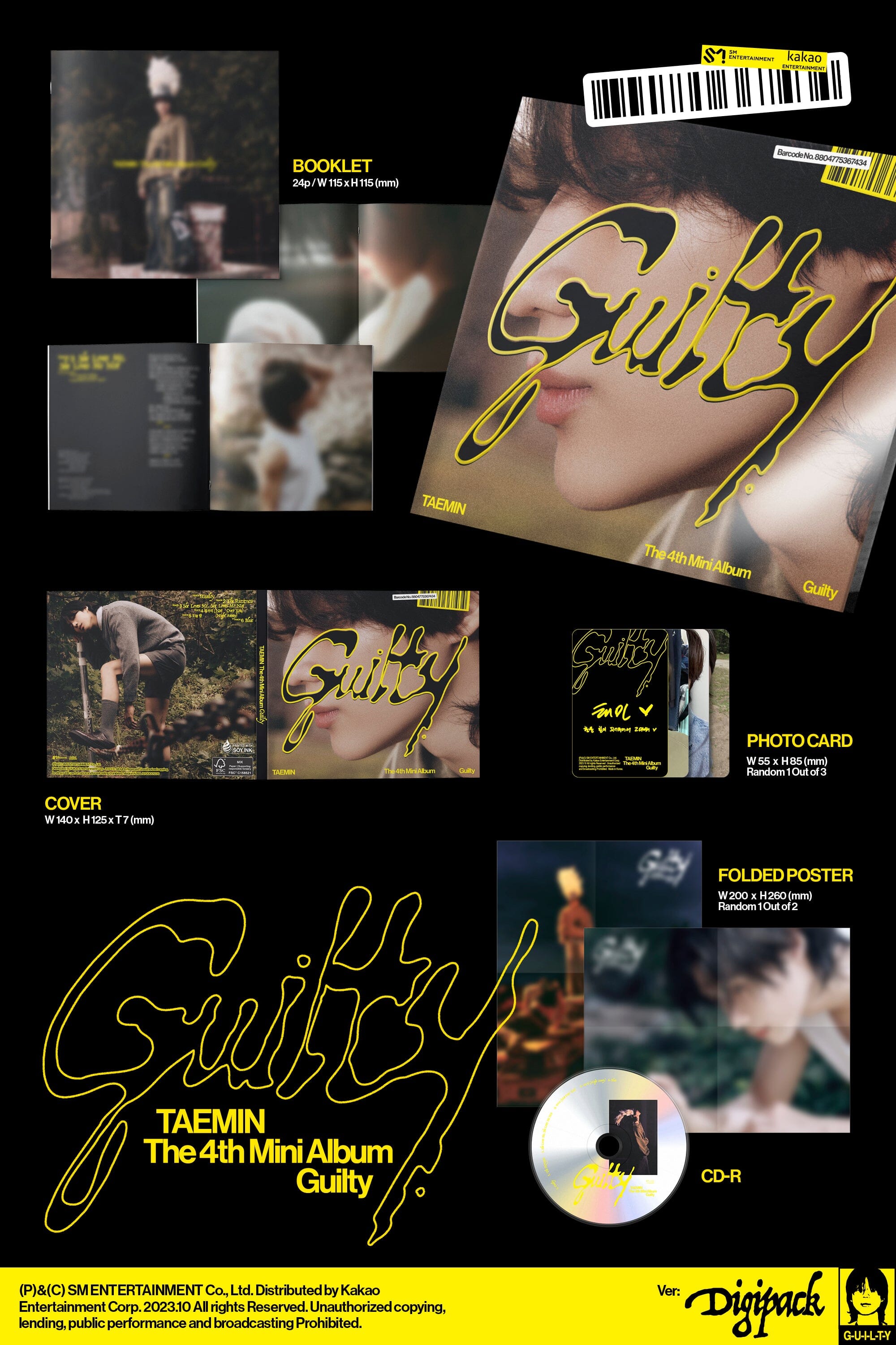 TAEMIN (SHINee) - GUILTY (4TH MINI ALBUM) DIGIPACK VER.