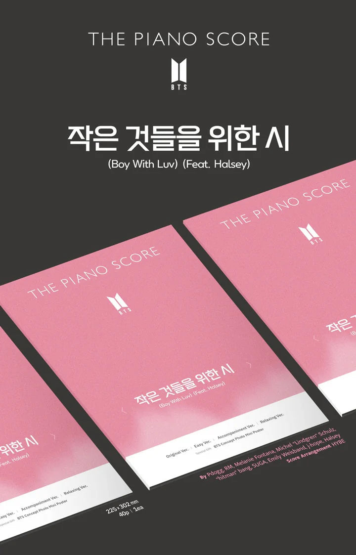 BTS - THE PIANO SCORE : 'BOY WITH LUV (FEAT. HALSEY)'