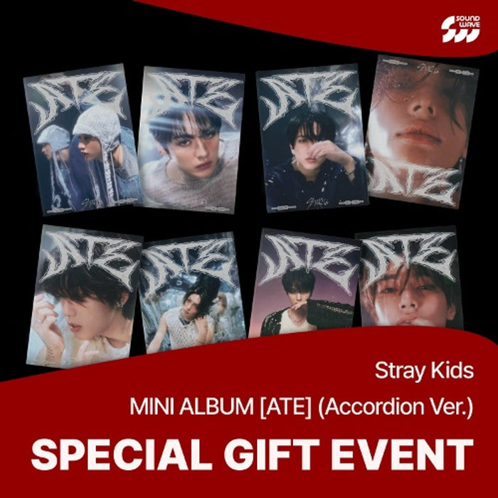 STRAY KIDS - ATE (9TH MINI ALBUM) ACCORDION VER. + Soundwave Photocard