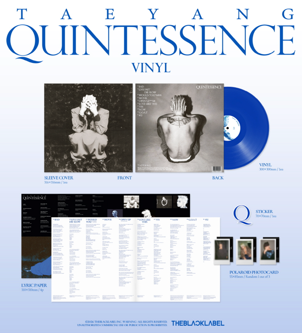 TAEYANG (BIGBANG) - QUINTESSENCE (LP)