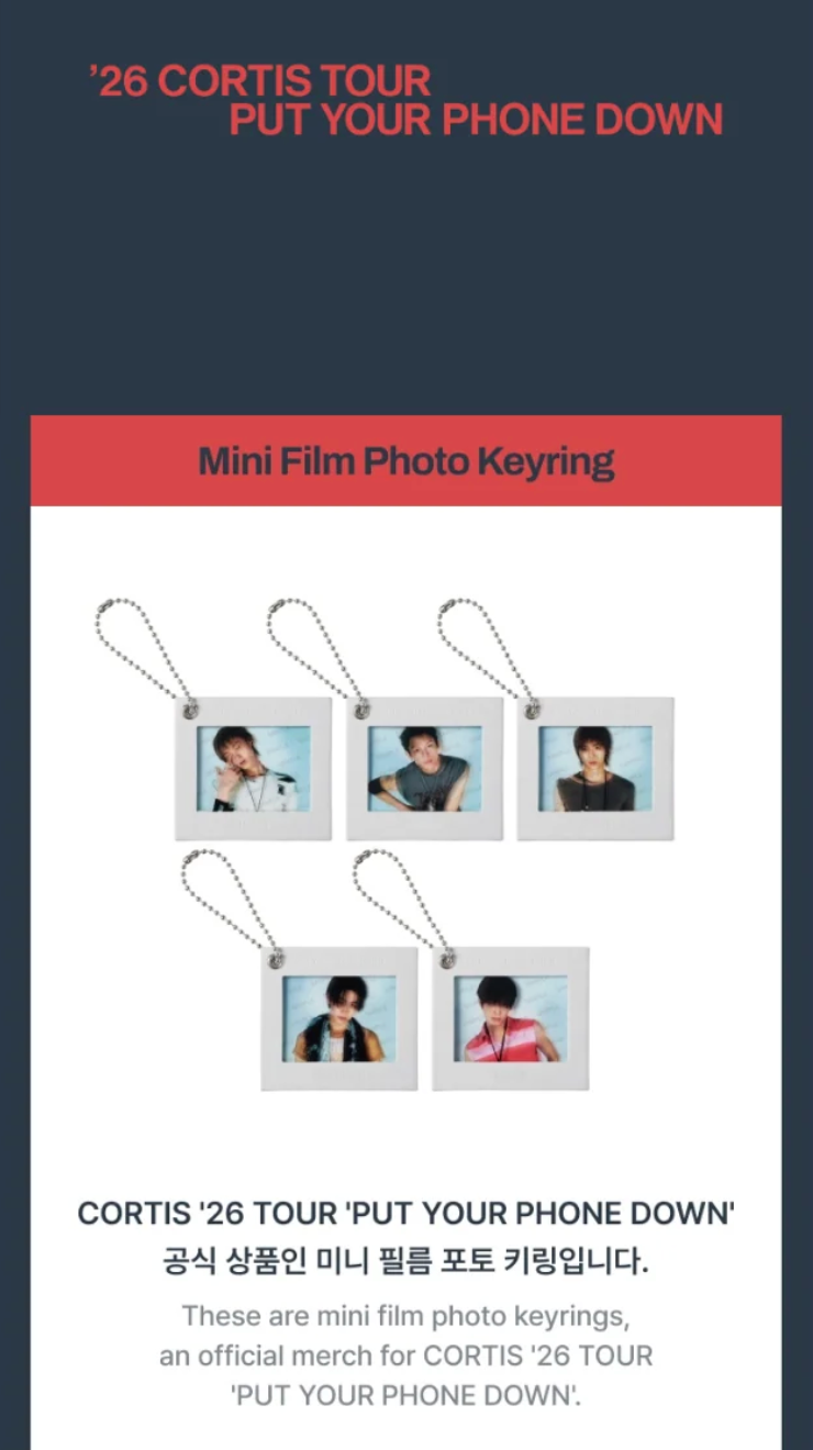 CORTIS - MINI FILM PHOTO KEYRING ('26 CORTIS TOUR : PUT YOUR PHONE DOWN MD)
