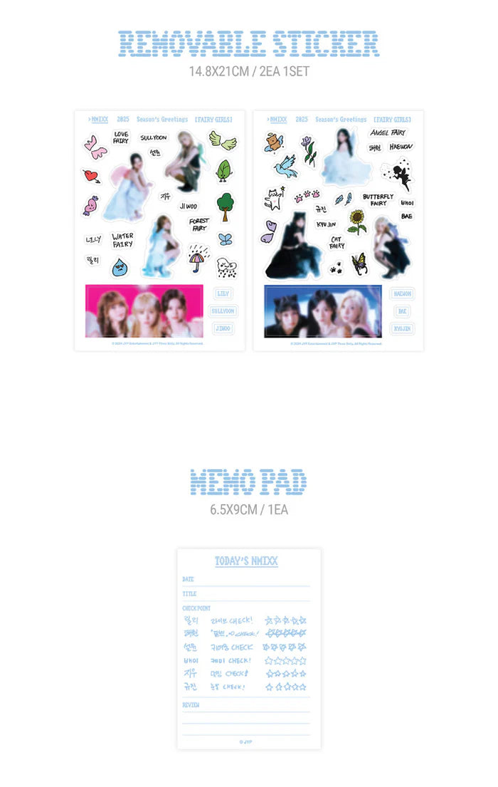 NMIXX - 2025 SEASON'S GREETINGS (FAIRY GIRLS) + JYP SHOP Photocard Set