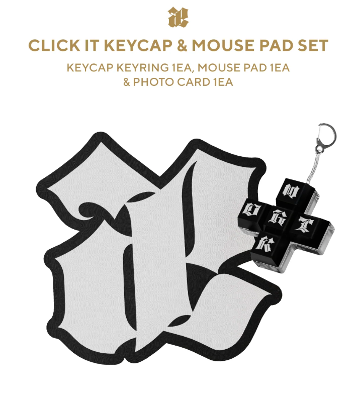 AESPA - CLICK IT KEYCAP & MOUSE PAD SET (THE 1ST SINGLE ALBUM 'DIRTY WORK' OFFICIAL MD)