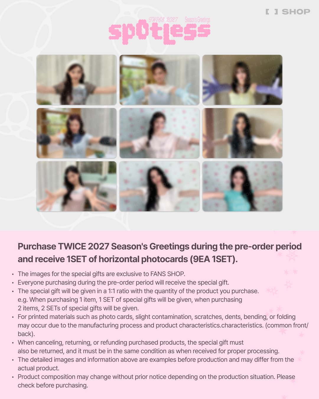 TWICE - 2027 SEASON'S GREETINGS (SPOTLESS) + FANS SHOP Gift