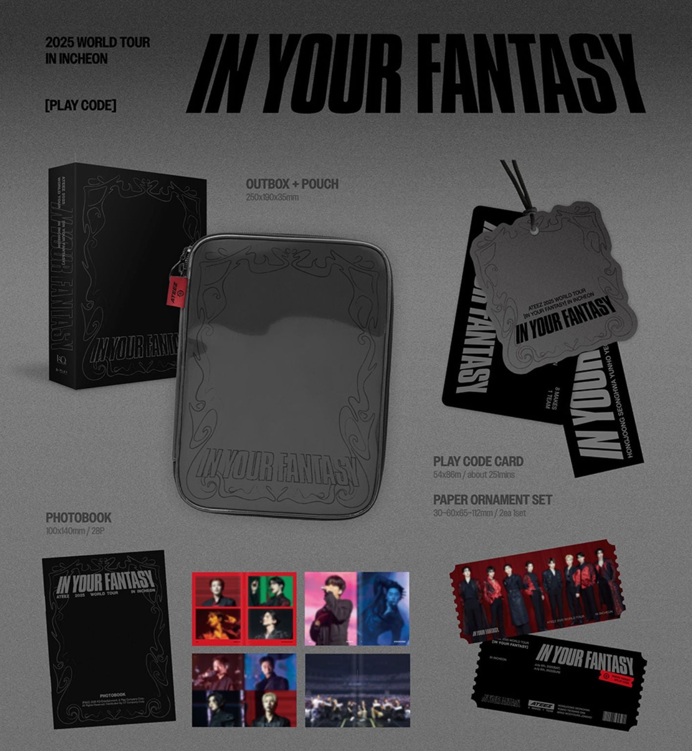 ATEEZ - 2025 WORLD TOUR 'IN YOUR FANTASY' IN INCHEON (DVD & PLAY CODE) + KQ SHOP Gift Nolae