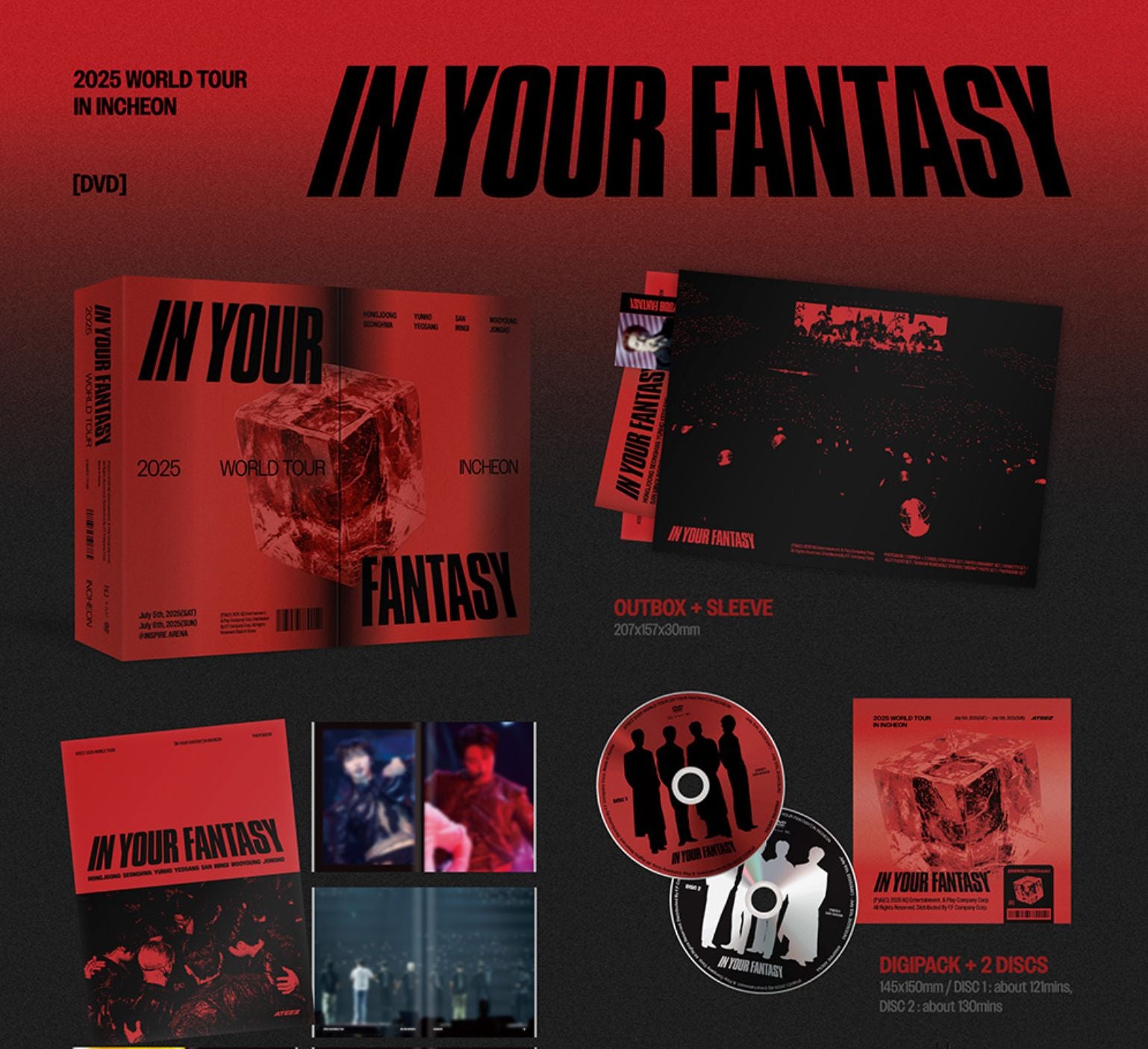 ATEEZ - 2025 WORLD TOUR 'IN YOUR FANTASY' IN INCHEON (DVD & PLAY CODE) + KQ SHOP Gift Nolae
