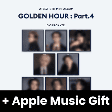 ATEEZ - GOLDEN HOUR : PART.4 (DIGIPACK VER.) + Apple Music Gift Nolae