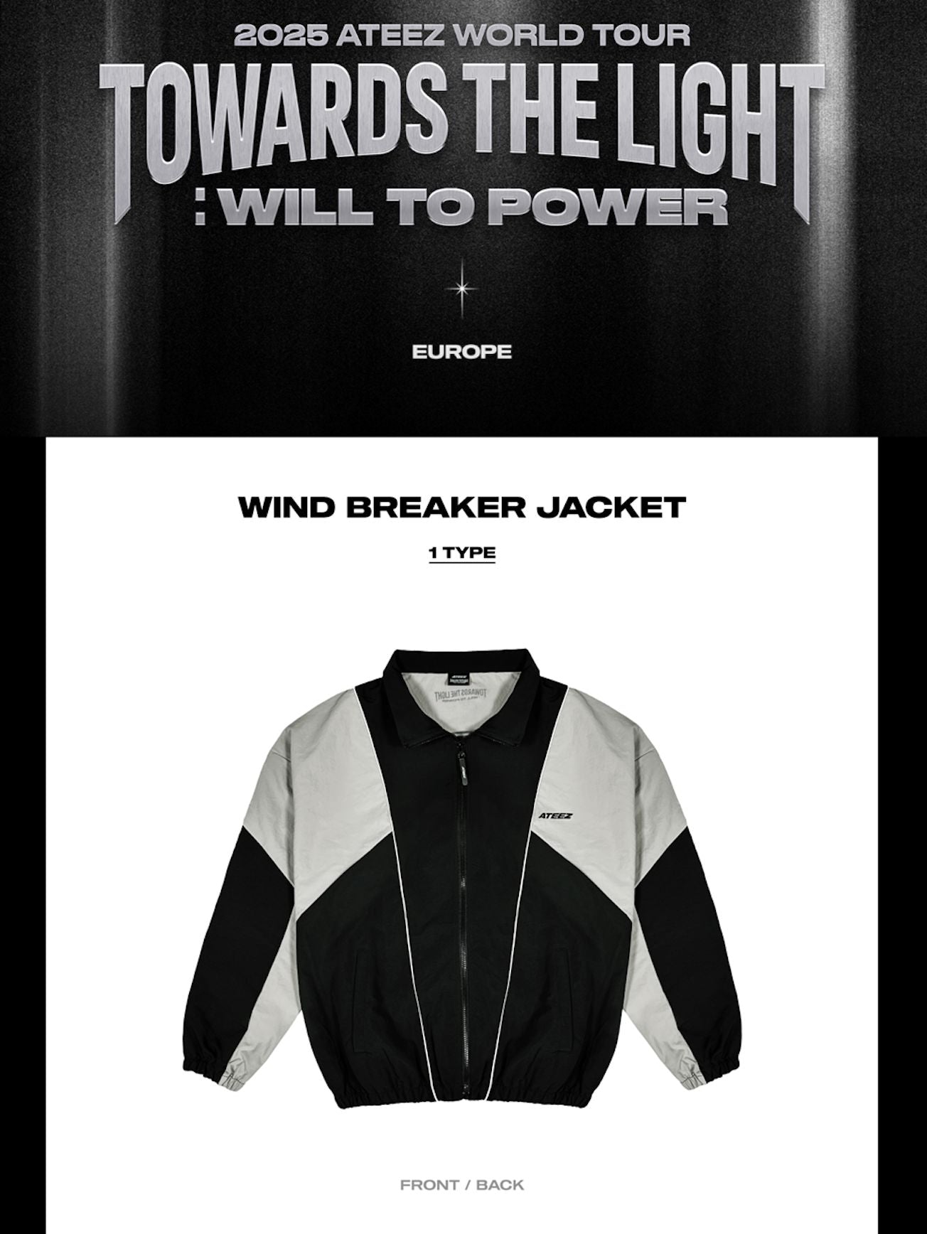 ATEEZ - WIND BREAKER JACKET ('2025 ATEEZ WORLD TOUR IN EUROPE' MD) Nolae