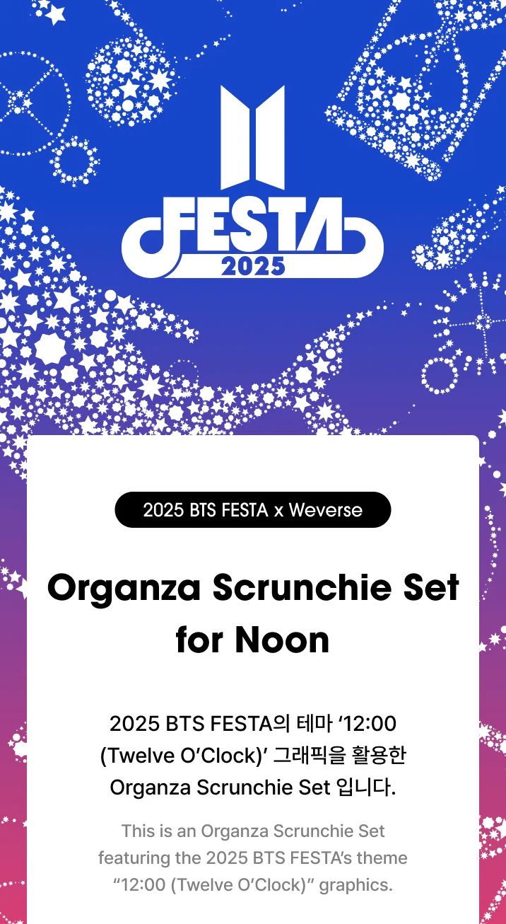 BTS - 2025 FESTA X WEVERSE OFFICIAL MD Nolae