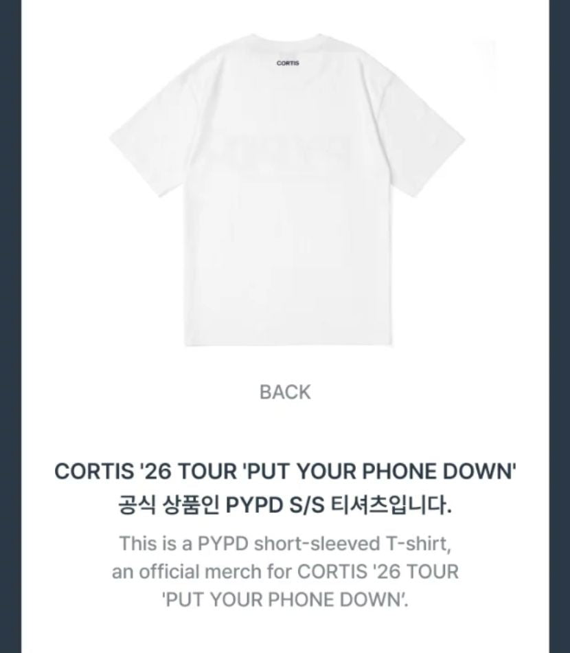 CORTIS - T-SHIRT ('26 CORTIS TOUR : PUT YOUR PHONE DOWN MD) Nolae