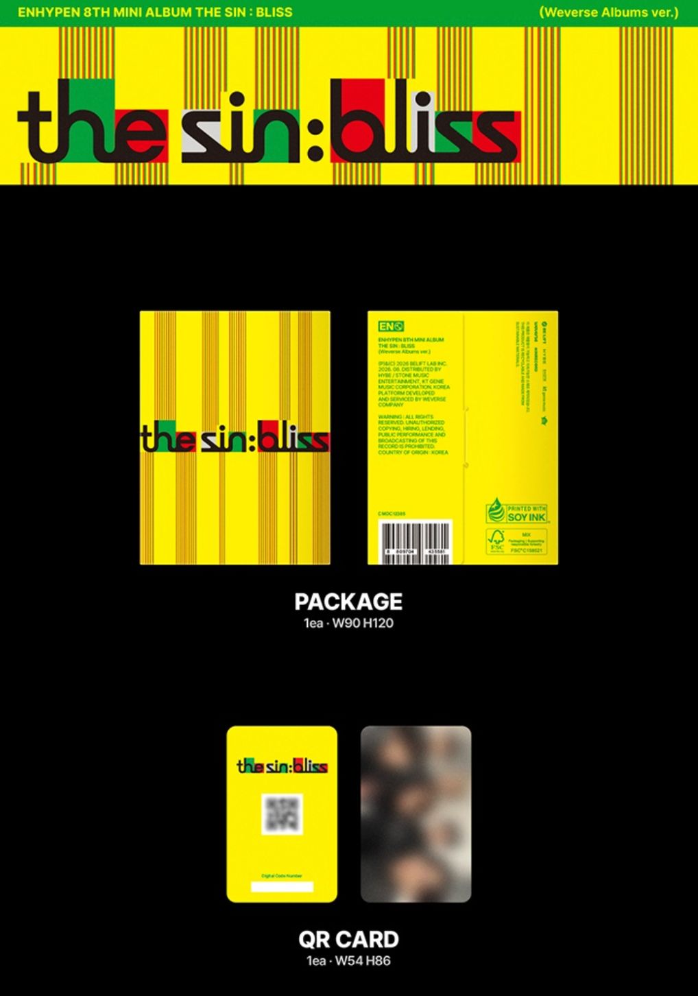 ENHYPEN - THE SIN: BLISS (WEVERSE ALBUMS VER.) + Weverse Gift Nolae