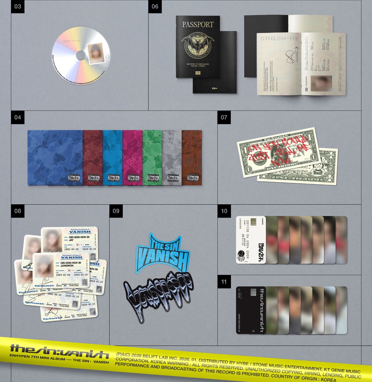 ENHYPEN THE SIN VANISH fugitives 未開封 35枚 ENHYPEN - THE SIN: VANISH (FUGITIVES VER.) + Musicart Gift