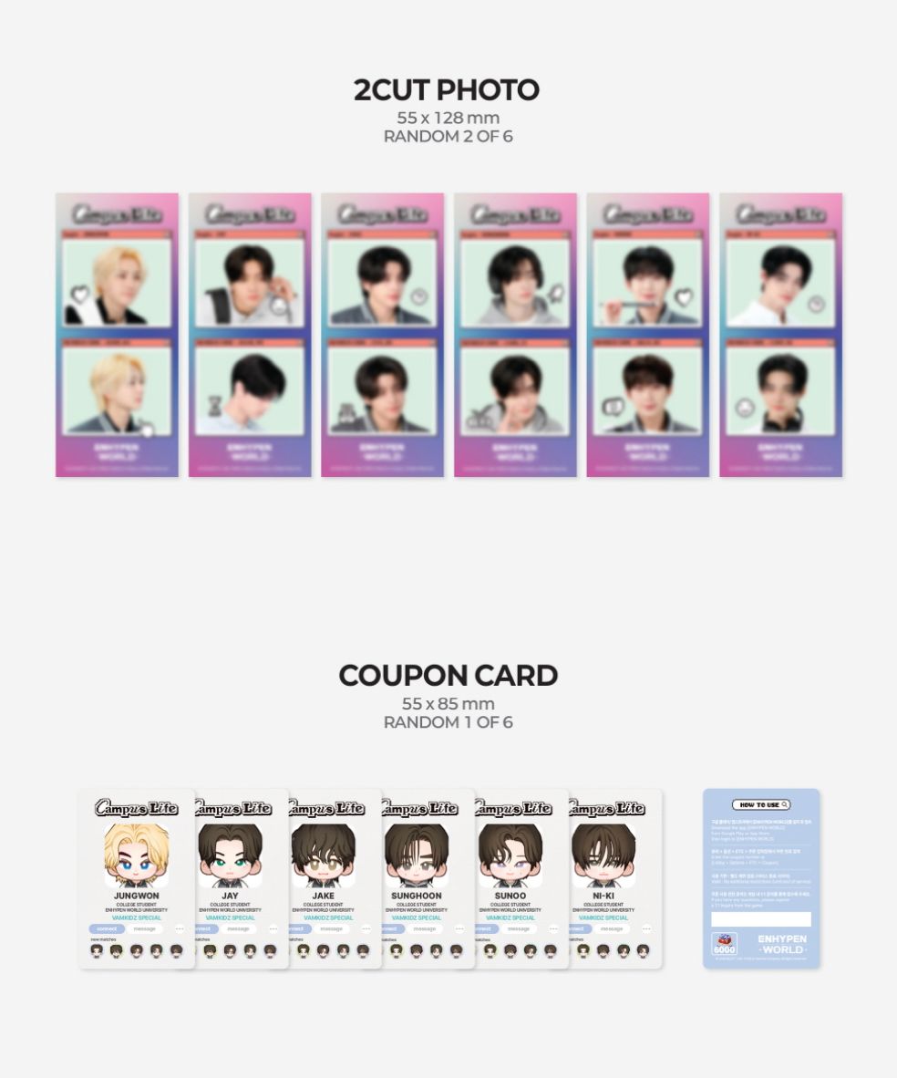 ENHYPEN - WORLD COUPON CARD COLLECTION (CAMPUS LIFE VER.) Nolae