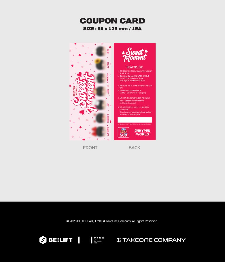ENHYPEN ヒスン Sweet Moment SP QR トレカ jp.ktown4u.com : ENHYPEN - [ENHYPEN WORLD COUPON CARD COLLECTION