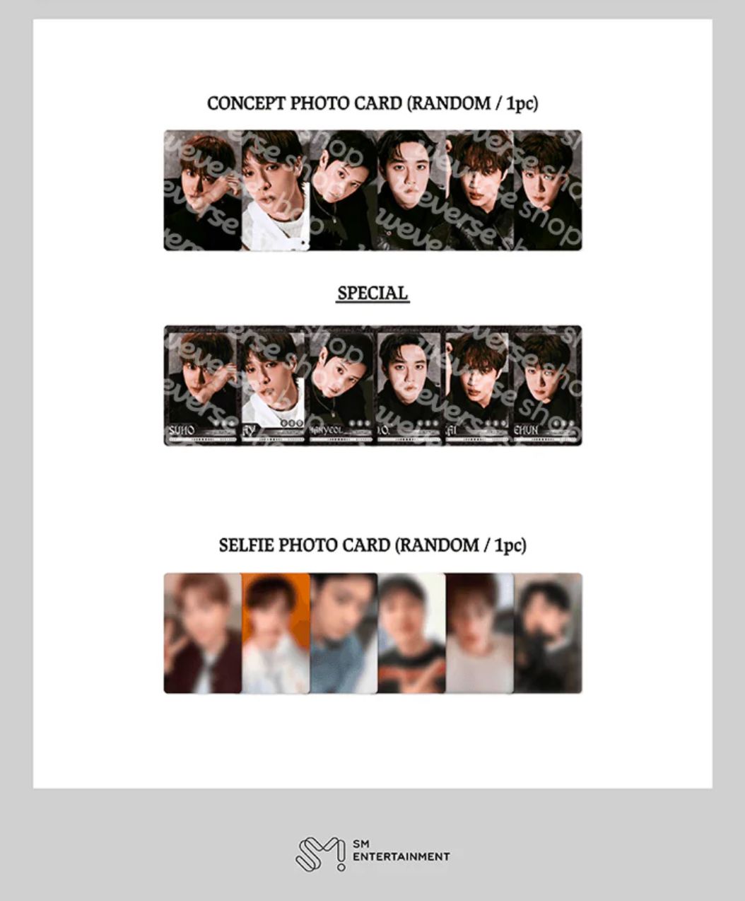 EXO - RANDOM TRADING CARD (EXO POP-UP 'REVERXE THE WORLD' OFFICIAL MD)