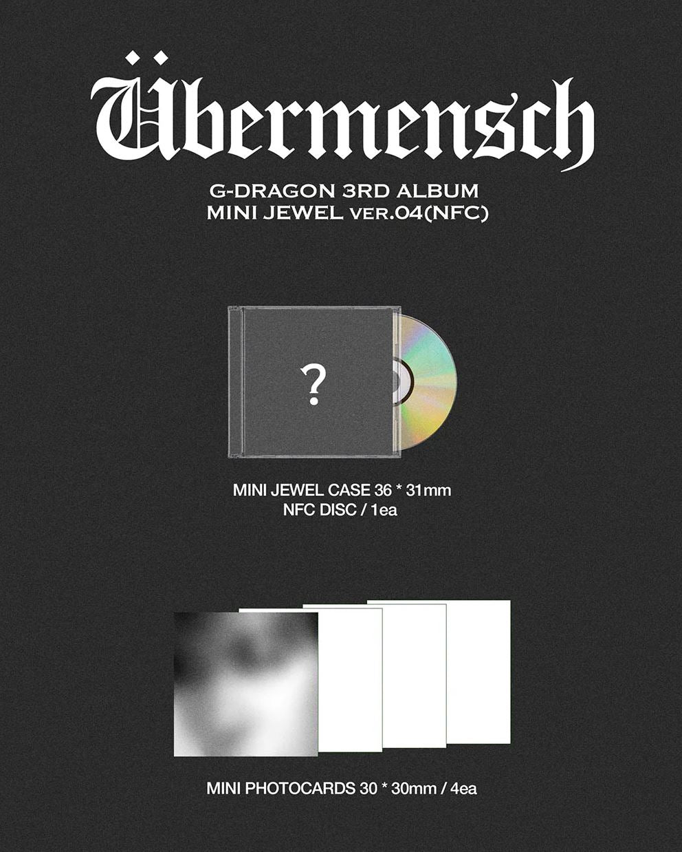 G-DRAGON - ÜBERMENSCH (MINI JEWEL VER.) + Aladin Photocard Nolae