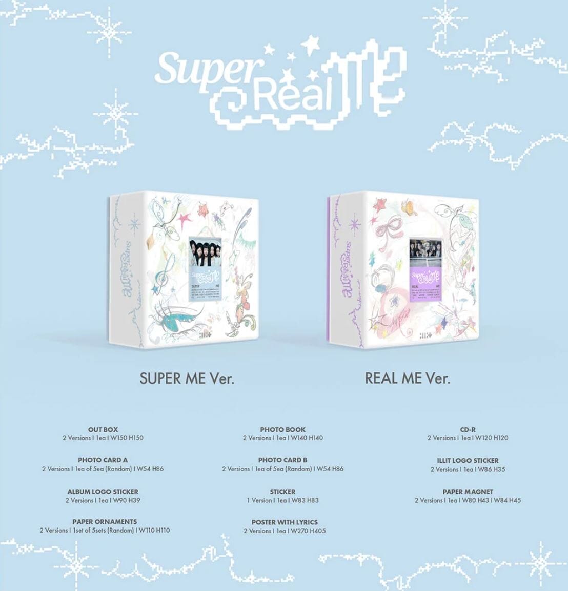 ILLIT - SUPER REAL ME (1ST MINI ALBUM) SET + Weverse Gift Nolae