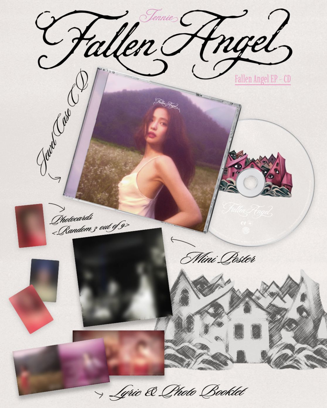 JENNIE (BLACKPINK) - FALLEN ANGEL + Makestar Gift Nolae