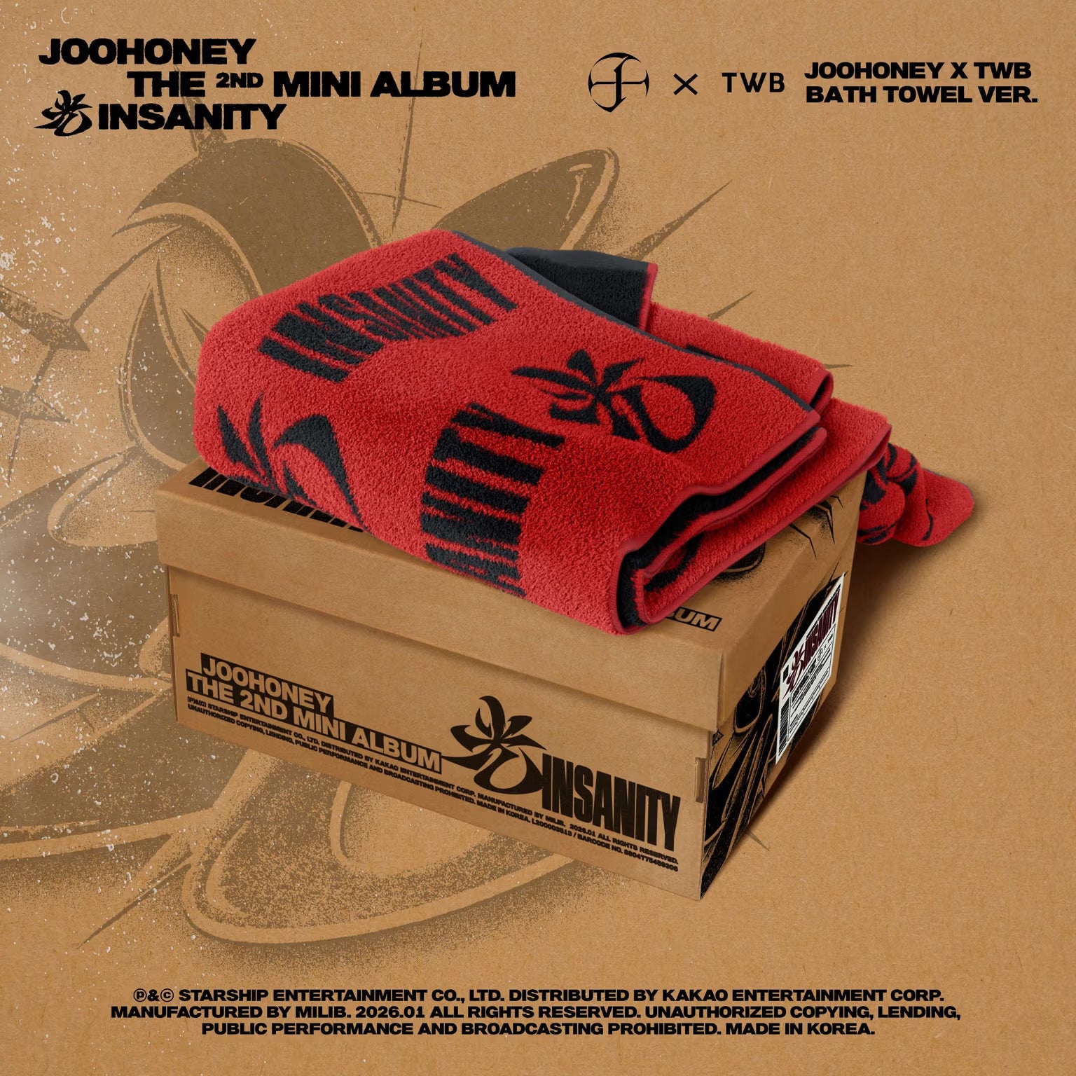 JOOHONEY (MONSTA X) - 光 (INSANITY) (JOOHONEY X TWB BATH TOWEL VER.) Nolae