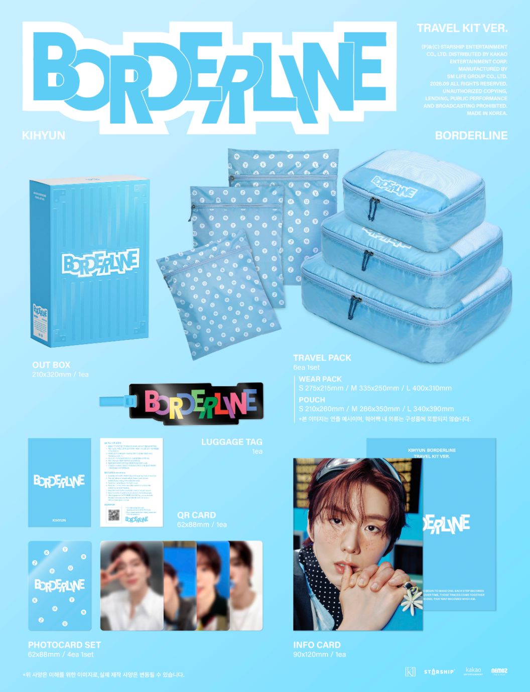 KIHYUN (MONSTA X) - BORDERLINE (TRAVEL KIT VER.) Nolae
