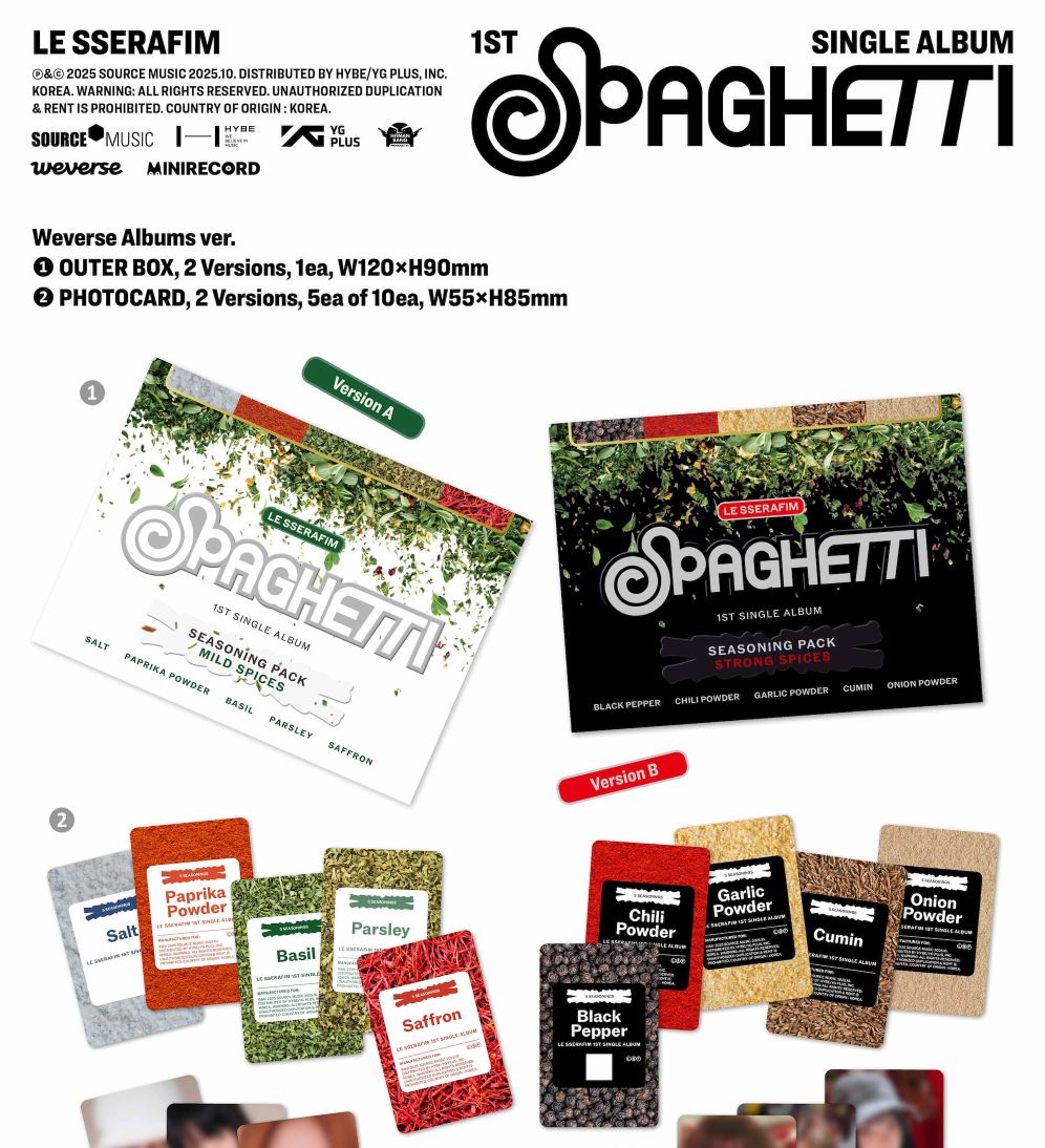 LE SSERAFIM - SPAGHETTI (WEVERSE ALBUMS VER.) + Weverse Gift