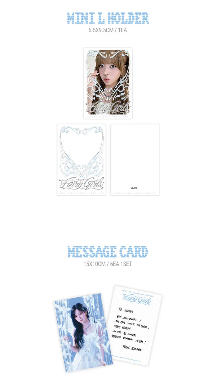 NMIXX - 2025 SEASON'S GREETINGS (FAIRY GIRLS) + JYP SHOP Photocard Set Nolae