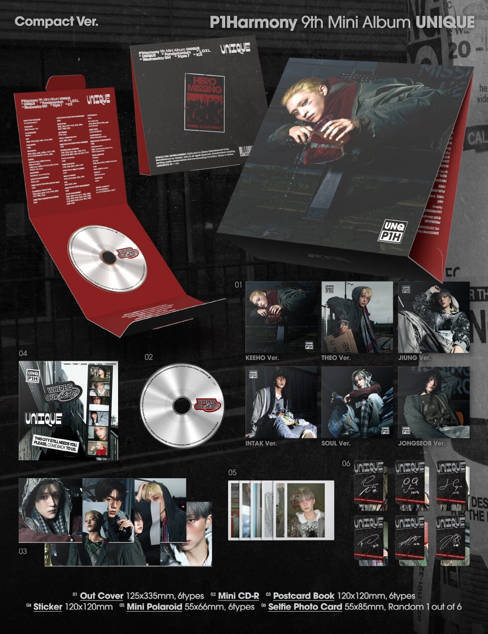 P1HARMONY - UNIQUE (COMPACT VER.) + Apple Music Photocard