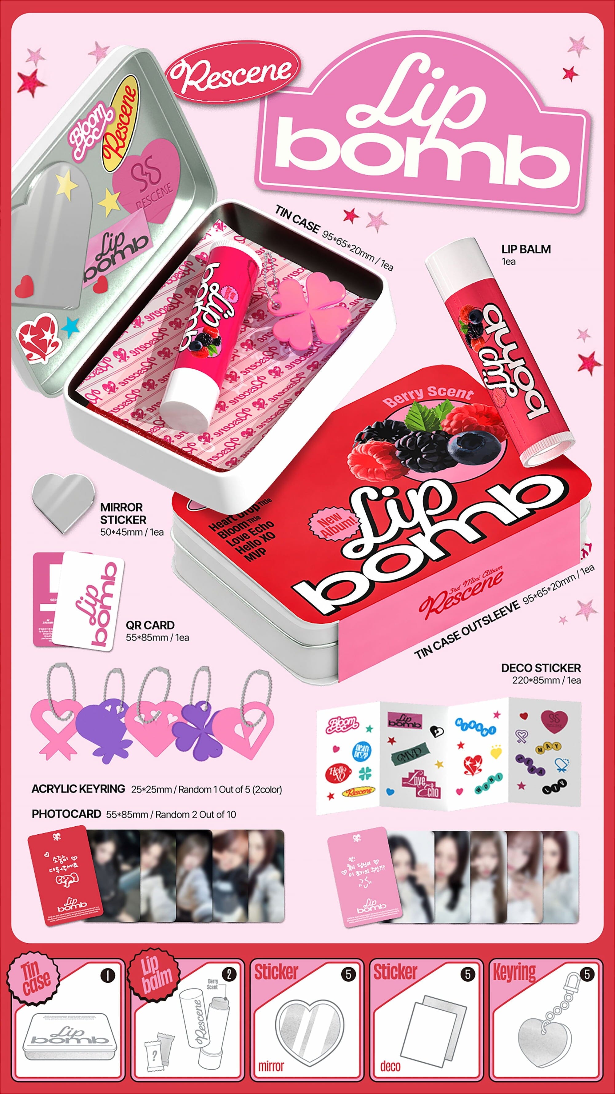RESCENE lip bomb 2種セット×4 RESCENE - LIP BOMB (LIP BALM VER.)