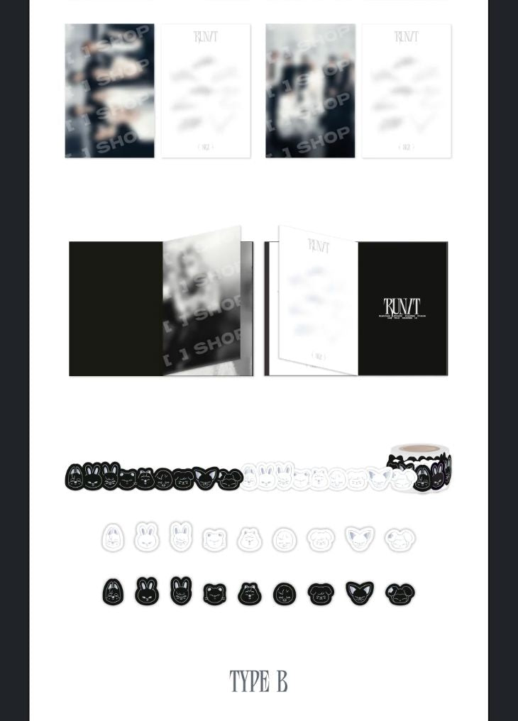 STRAY KIDS - POSTCARD BOOK & ROLL STICKER SET (WORLD TOUR 'RUN IT' MD) Nolae