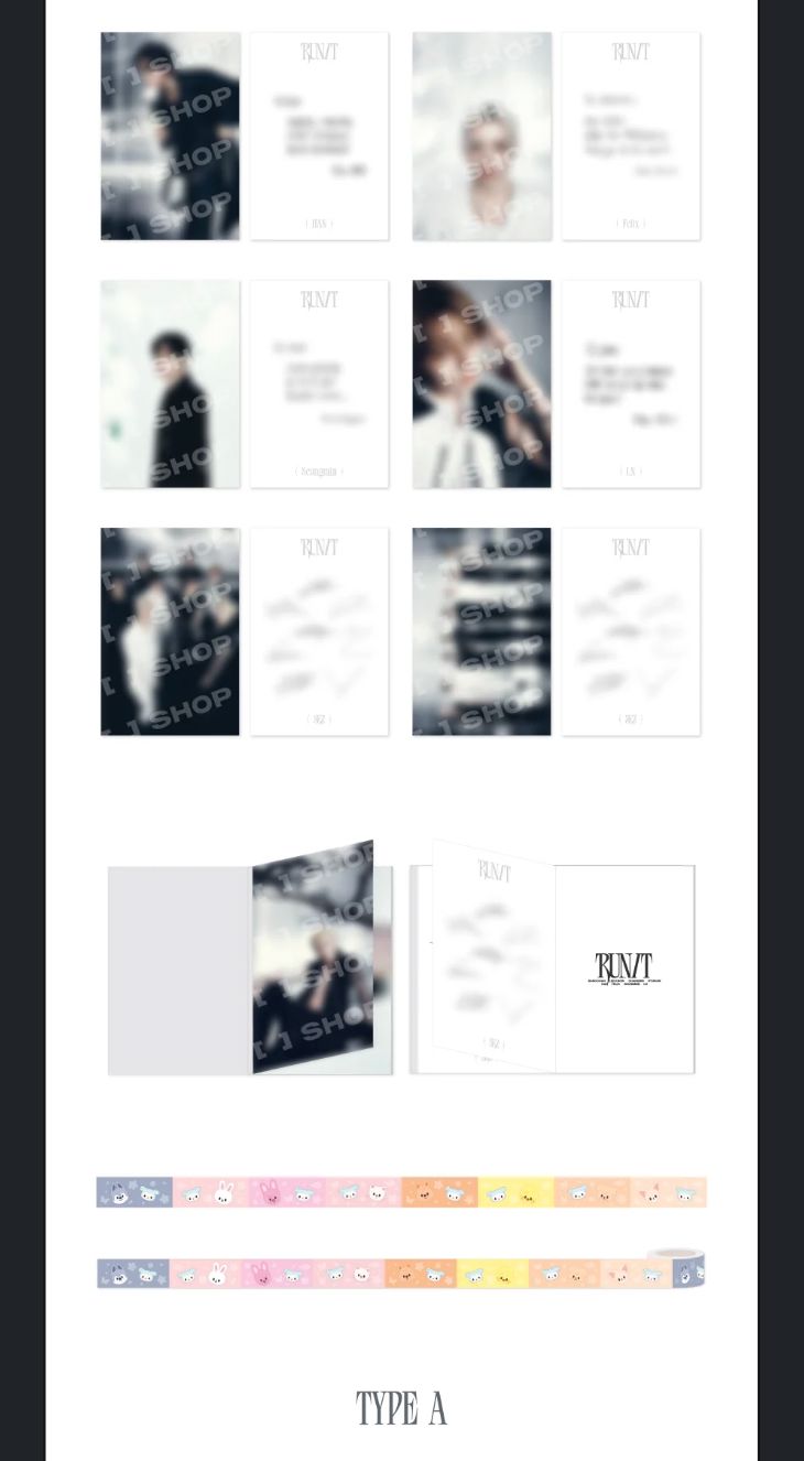 STRAY KIDS - POSTCARD BOOK & ROLL STICKER SET (WORLD TOUR 'RUN IT' MD) Nolae