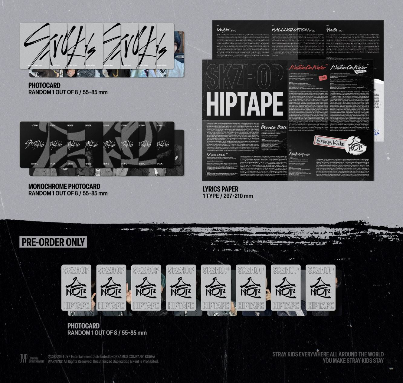 STRAY KIDS - SKZHOP HIPTAPE ‘合 (HOP)’ (ACCORDION VER.) + YES24 Photocard Nolae