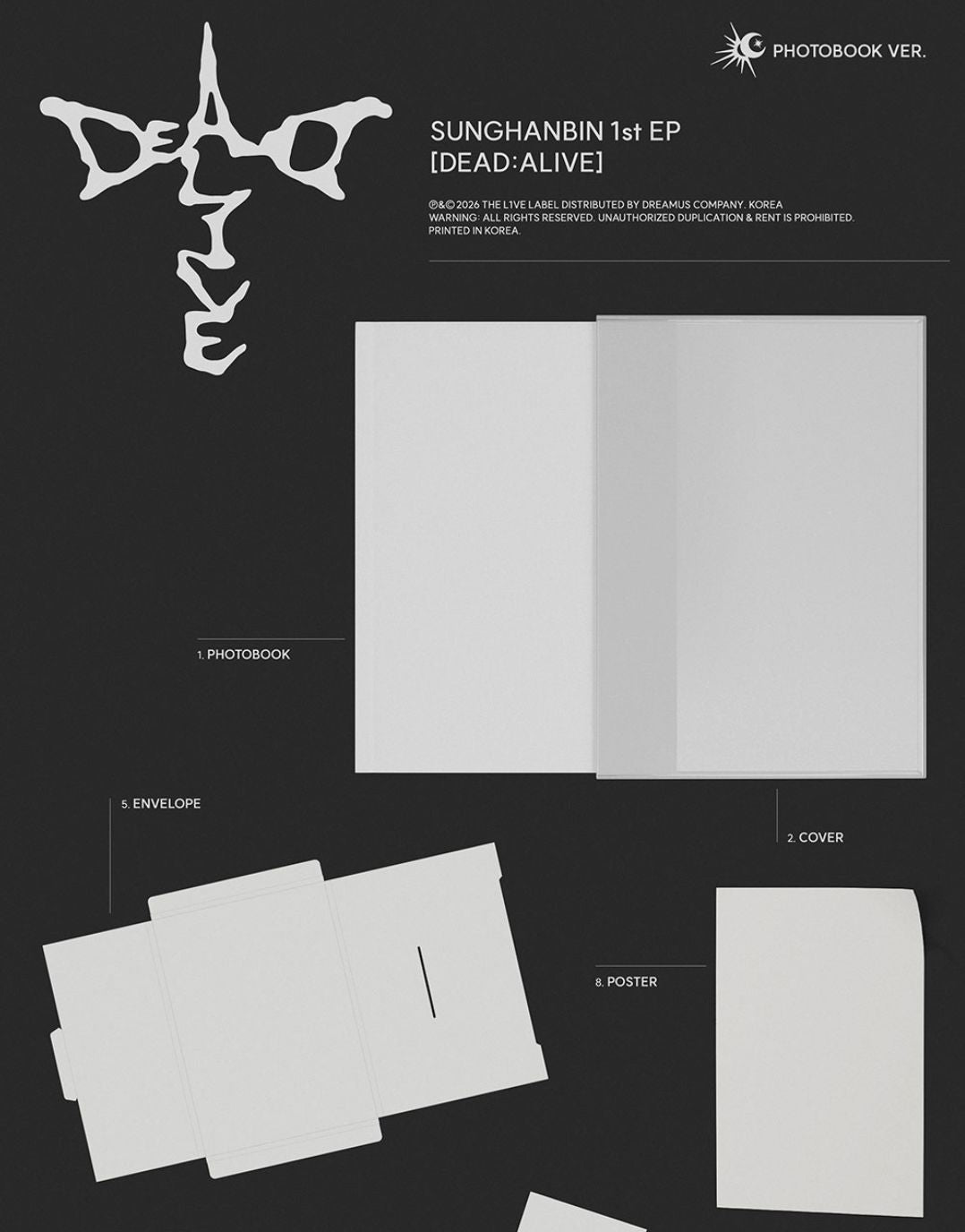 SUNG HANBIN (ZB1) - DEAD:ALIVE (PHOTOBOOK VER.) Nolae
