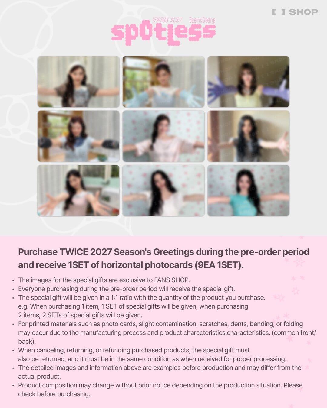 TWICE - 2027 SEASON'S GREETINGS (SPOTLESS) + FANS SHOP Gift Nolae