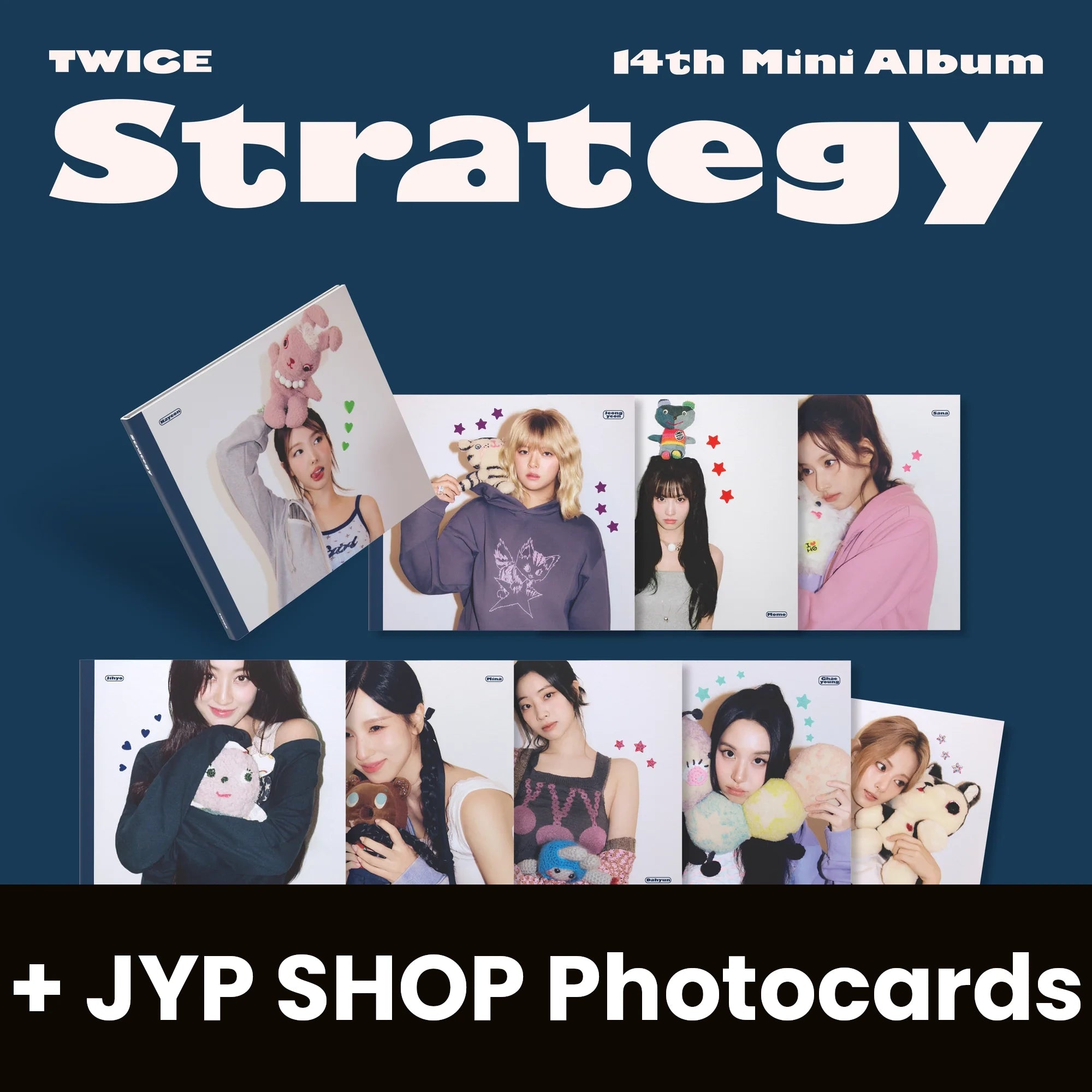 TWICE - STRATEGY (STEP 4 VER.) + JYP SHOP Photocards Nolae