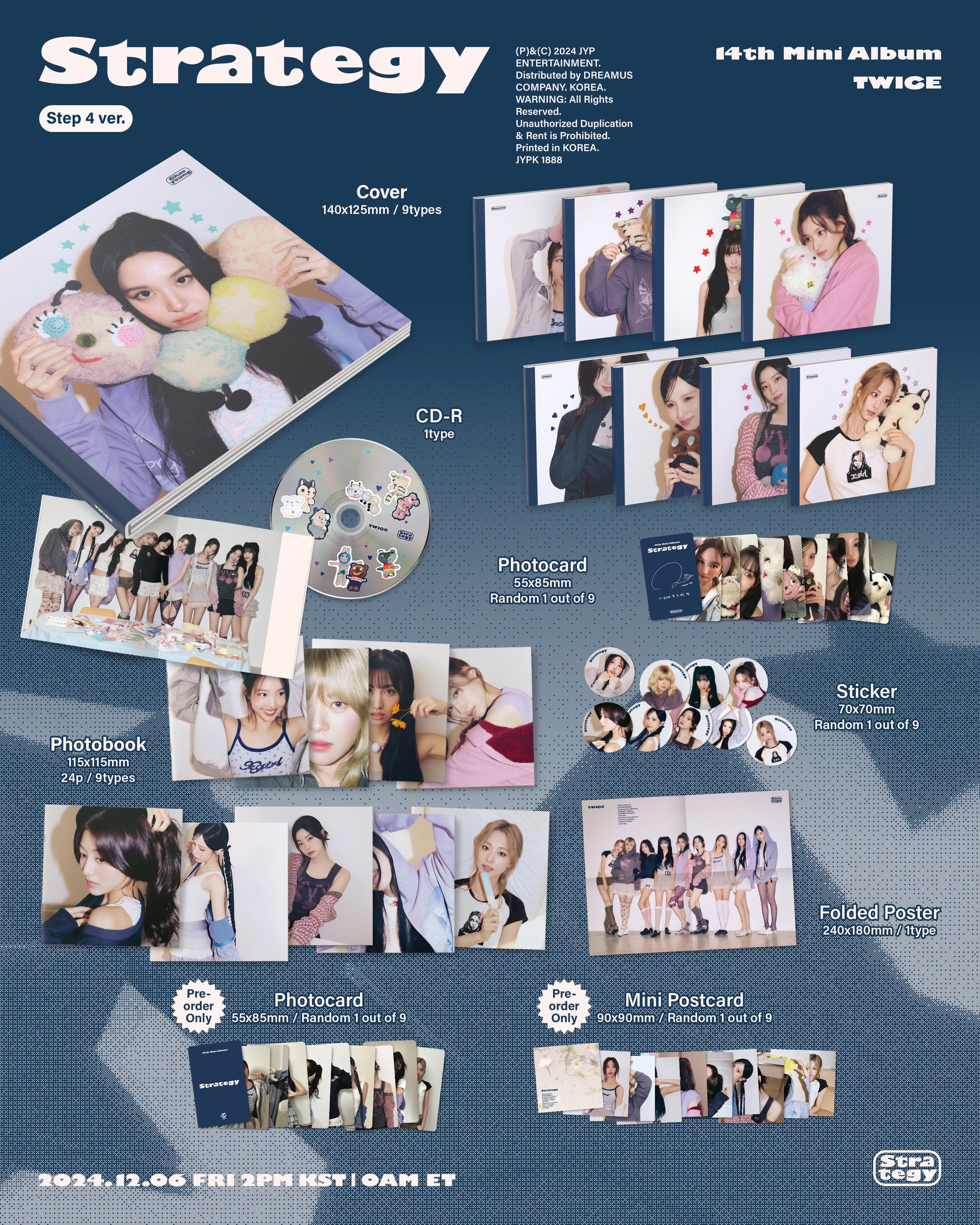 TWICE - STRATEGY (STEP 4 VER.) + JYP SHOP Photocards Nolae