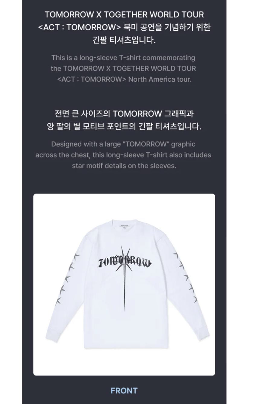 TXT - WORLD TOUR 'ACT : TOMORROW' IN U.S. OFFICIAL MD Nolae