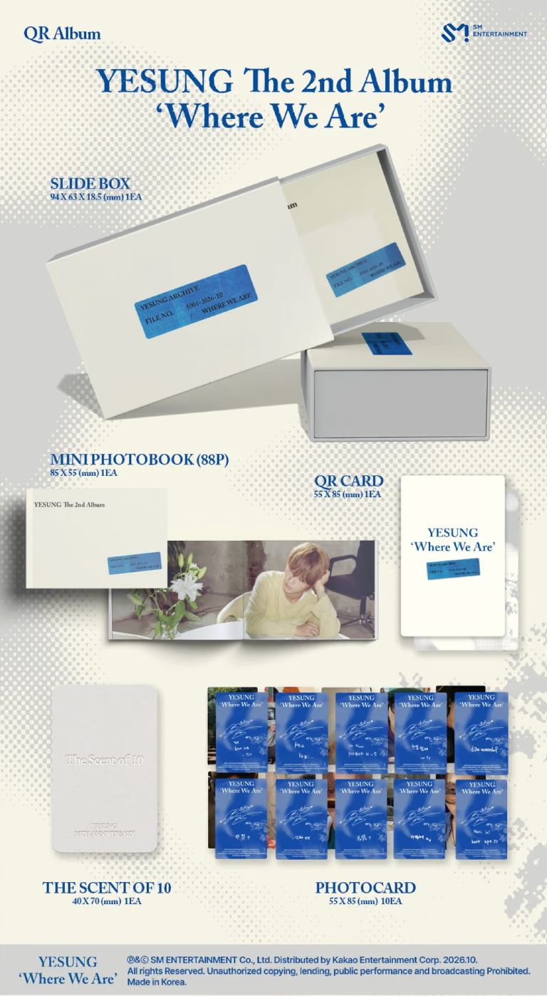 YESUNG (SUPER JUNIOR) - WHERE WE ARE SET + SM Gift Nolae