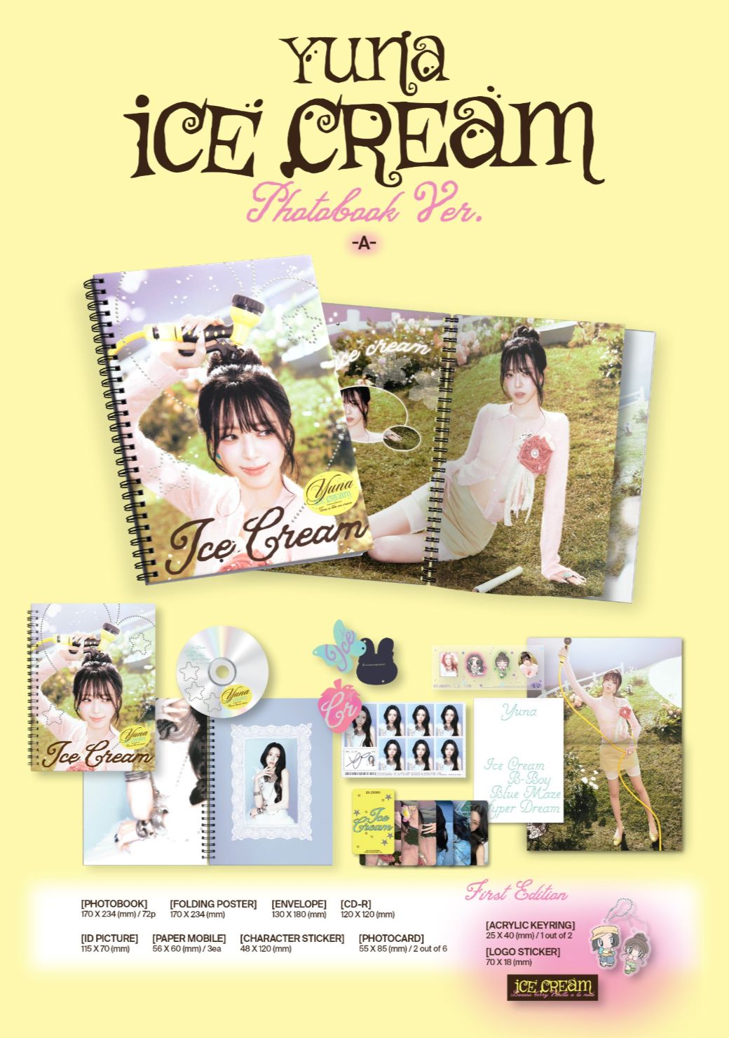 YUNA (ITZY) - ICE CREAM (PHOTOBOOK VER.) + Apple Music Photocard Nolae