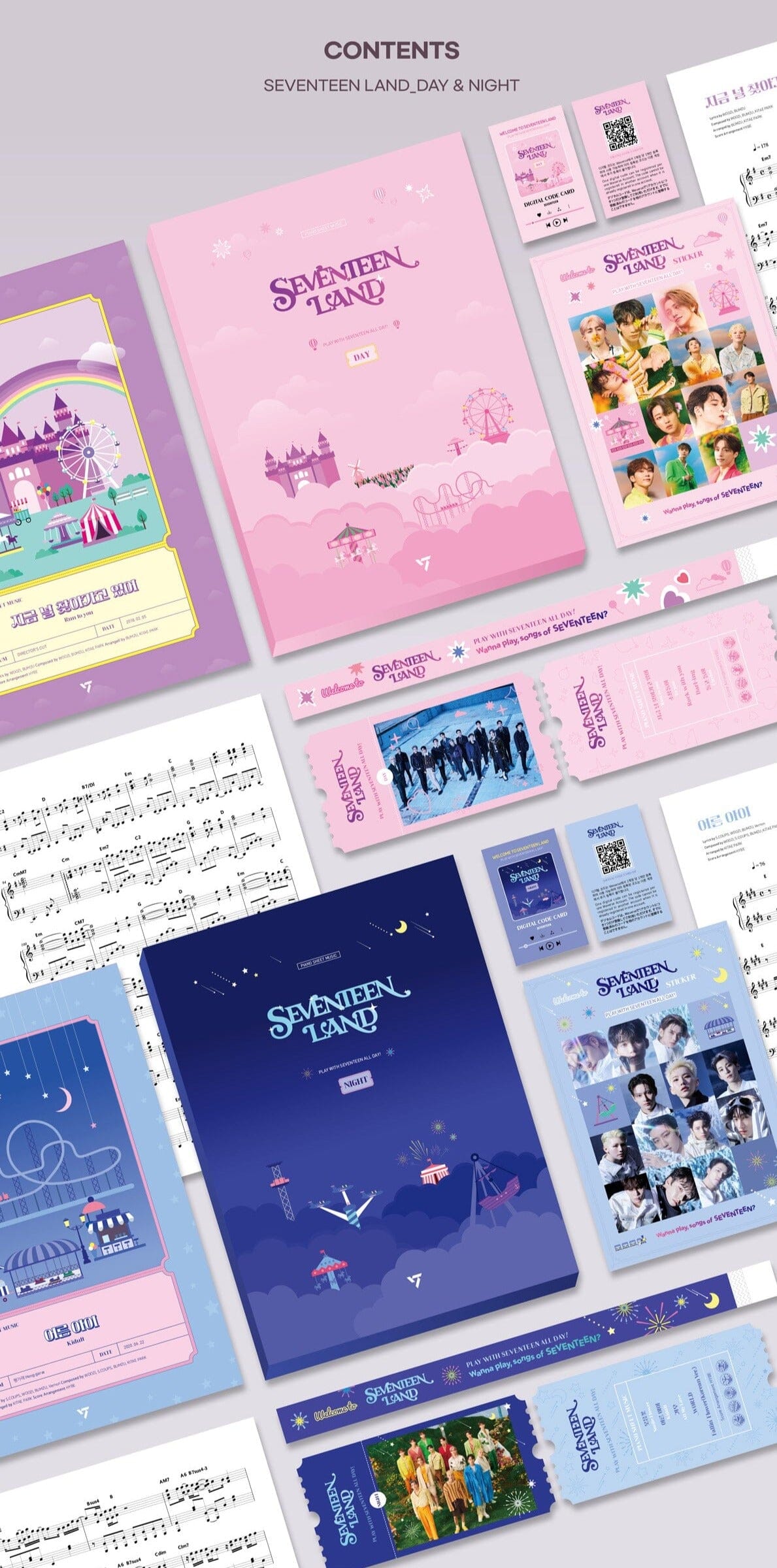 SEVENTEEN - PIANO SHEET MUSIC <SEVENTEEN LAND : DAY & NIGHT> Nolae Kpop